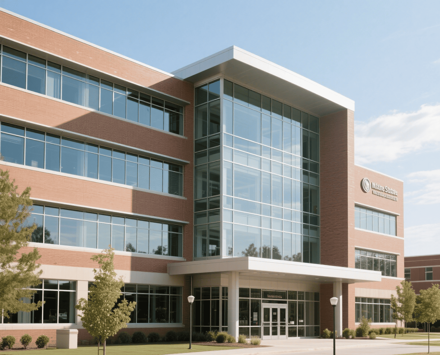 Main campus building with modern architecture